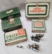 Lot Of Vintage Singer Sewing Machine Attachments Zigzagger Blind Stitch & More picture