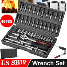 46 pcs 1/4 inch Drive Impact Socket Wrench Tool Set With Bit Adaptor W/ Case USA picture