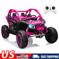 24V Licensed Can-Am Kids Electric Ride on UTV Toys Car All Terrain Tire Rose picture