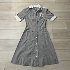 Vintage American Red Cross Volunteer Nurse Uniform Dress w/Patches 40s/50s picture