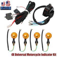 4X Universal Motorcycle Indicator Wiring Loom Harness Relay Kit Turn Signal picture