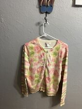 Women’s Vintage Talbots Floral  Full Zip Sweater Size XL picture
