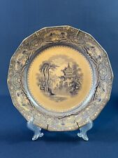 Antique T. Walker Ironstone China transferware dinner plate KAN-SU c.1845-51 picture