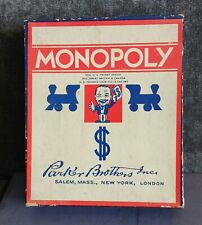 Vintage 1935 Parker Brothers Monopoly Board Game With Wooden Pieces With Board picture