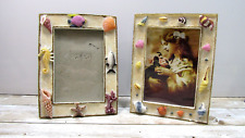 Vintage Resin Free Standing Picture Frames Set of 2 Sea Shelves Decor picture