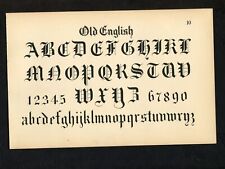 Old English Calligraphy Draughtsman's Alphabet print 1877 Keuffel and Esser Co.  picture