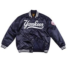New York Yankees 90's Black Satin Baseball Vintage Look Bomber Jacket For Men picture
