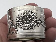 Antique French Paul Bouton & Cie 950 Silver Repousse Napkin Ring 41 Grams picture