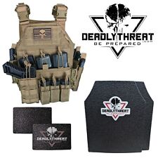 Urban Assault Desert Fox Tactical Vest Plate Carrier W/ Level III Armor Plates picture