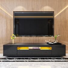 LED TV Stand for 80 Inch High Gloss TV Entertainment Center with Storage picture