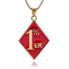 Mens Stainless Steel 1% er One Percent Outlaw Motorcycle Biker Pendant Necklace picture