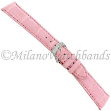 18mm Milano Lt. Pink Matte Genuine Alligator Unisex Tapered Watch Band 1174A picture