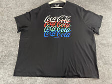Coca-Cola Shirt Men’s 5XL Tee Black Cotton Short Sleeve Big Coke Logo NEW N211 picture