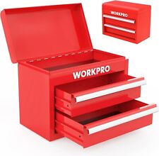 WORKPRO Mini Metal Tool Box w/2 Drawers and Top Storage Stainless Steel NEW picture