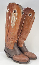 Vintage Olathe 18” Tall Top Men’s 9 D Brown Buckaroo Riding Cowboy Boots 🇺🇸 picture