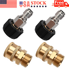4 Pieces Pressure Washer Quick Connect Fittings, M22 14mm to 3/8 Inch Adapter picture