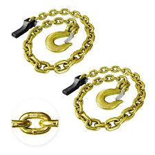 2-Pack Grade 80 Trailer Safety Chain 35 Inch with 5/16'' Clevis Snap Hook picture