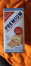 Vintage Nabisco Premium Saltine Crackers 14 Oz 1969 Tin USA picture