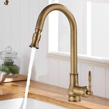 Antique Brass Kitchen Faucet Pull Down Sprayer Single Handle Sink Mixer Faucet picture