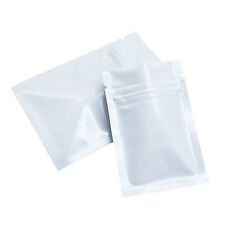 100/500 Glossy White Smell Proof Mylar Foil Bags Resealable Zipper Seal Pouch picture