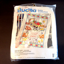 Bucilla Barnyard Babies Crib Cover Stamped Cross Stitch-1994 NOS picture