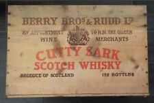 Vintage Cutty Sark Scotch Whiskey Berry Bros Wooden Box Crate 18x12 picture
