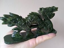 Green Jade Dragon Statue hand carved for protection, strength, and good fortune picture