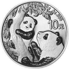 2021 China Silver Panda 30 Gram .999 Silver 10 Yuan - BU Original Mint Capsule  picture