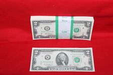 UNCIRCULATED TWO DOLLAR BILL CRISP $2 NOTES SEQUENTIAL ORDER PROTECTIVE SLEEVE picture
