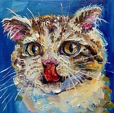Pet custom portrait by photo Original art oil painting cat dog animal Signed picture
