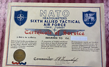 NATO İzmir Sixth Allied Tactical Air Force Service Achievement Certificate 1956 picture
