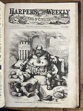 1871 HARPER’S WEEKLY BOUND VOLUME THOMAS NAST CHICAGO 🔥 FIRE🔥 1216 PAGES picture