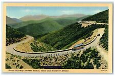c1940 Scenic Truck & Car Highway Between Monterey Mexico & Laredo Texas Postcard picture