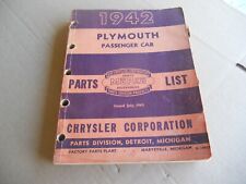 Original 1942 Mopar Plymouth Special Deluxe Parts List Catalog picture