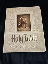 Vtg Holy Bible Blue Ribbon Edition Gilded Leather Red Letter John A Hertel 1965 picture