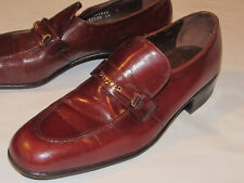 VTG UNUSED 1970s FLORSHEIM SLIP-ON DRESS SHOES GOLD ACCENT CHAIN LOAFER  9B picture