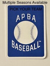APBA Baseball Season 2017, 2018, 2019, 2020, 2021 Pick Your Team -no team sleeve picture