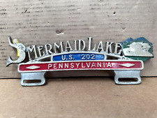 Vintage Mermaid Lake PA License Plate Topper Auto Accessories Collectible picture