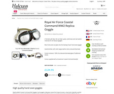 Halcyon RAF Coastal Command WW2 Replica Goggle, Leather; Never Worn picture