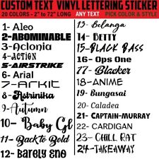 Custom Text Vinyl Lettering Sticker Decal Personalized -ANY TEXT - ANY NAME - [2 picture