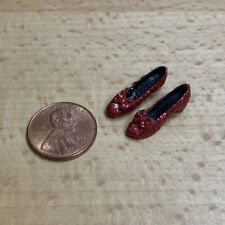 Vintage Artisan Dollhouse Miniature Red Heels Ruby Slippers Glitter Dorothy Shoe picture