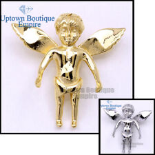 Baby Angel w/Wings Men's Stainless Steel Protection Gold Plated Pendant *AH picture
