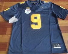 ROSE BOWL Playoff JJ McCarthy Diamond Michigan Wolverines Jersey Blue Patch 9 picture