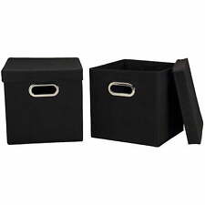 Household Essentials Cube Set with Lids, 2pk, Black picture