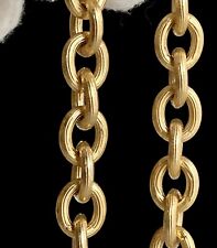 Vintage Gold Tone Rolo Link 30” Chain Necklace 9mm Heavy 106g Detailed Chunky picture