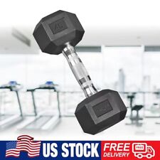 Dumbbell, 15/20/25/30/35/40/45lb Coated Rubber Hex Dumbbell, US picture