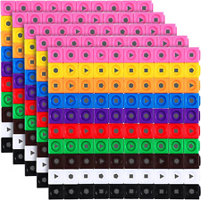 500 Pieces Math Manipulatives Cubes Set Number Toy Blocks Linking Colo... picture