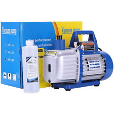 110V 1/2 HP 5 CFM Dual Stage Rotary Vane HVAC Air Vacuum Pump with Oil Bottle picture