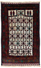 Hand Knotted Ivory Balouch Tribal Oriental Nomadic Wool Area Rug 3' x 5' picture