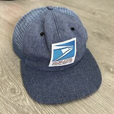 USPS Vintage Trucker Patch Hat Snapback Mesh Cap Made In USA Adjustable Medium picture